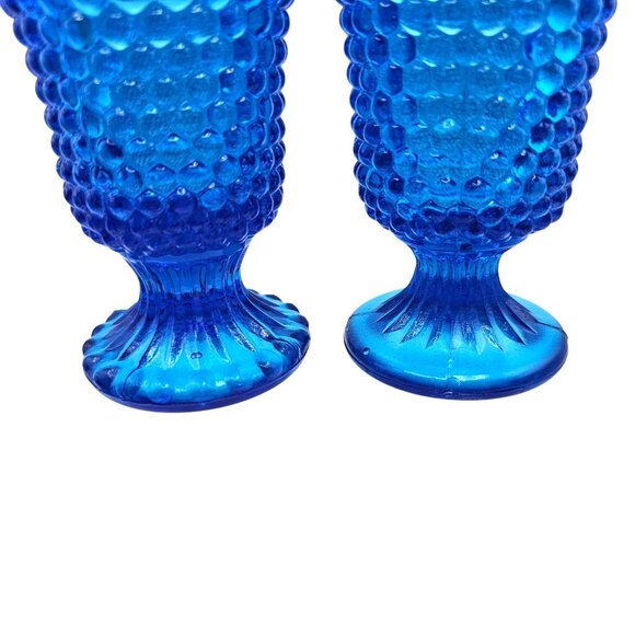 Hobnail Cobalt Blue Glass Votive Candle Holders Mixed Set Of 5 - Picture 11 of 15